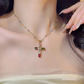 💎 50% DE DESCONTO!! ✝️ Colar colorido com pingente de cruz de strass – brilho intenso, comprimento ajustável e um visual marcante ✨