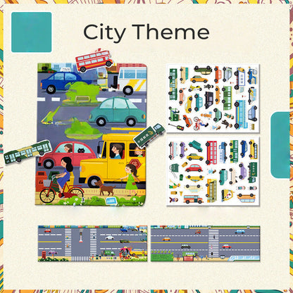 Livro de adesivos magnéticos reutilizáveis educacionais infantis