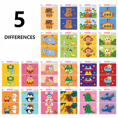 Conjunto de jogos de cartas Descubra as Diferenças para Crianças