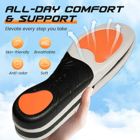 👟 Palmilhas esportivas com absorção de impacto e suporte para o arco do pé – Conforto e proteção contra impactos o dia todo 🏃‍♂️⚡