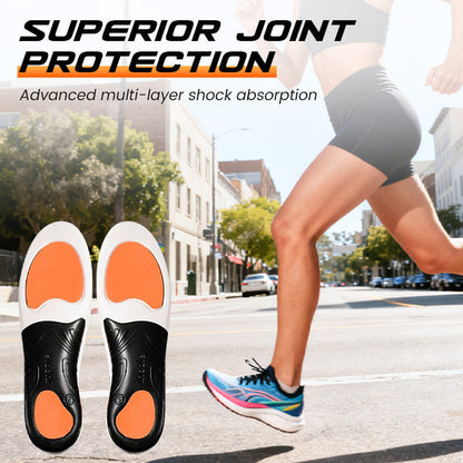 👟 Palmilhas esportivas com absorção de impacto e suporte para o arco do pé – Conforto e proteção contra impactos o dia todo 🏃‍♂️⚡