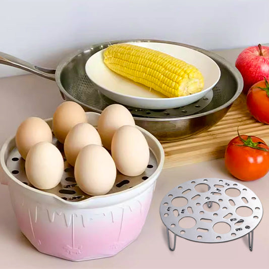 Prateleira para vaporizador de aço inoxidável prateado com suporte para cozinhar