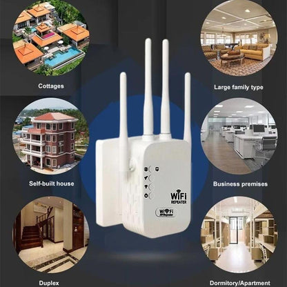 Amplificador de sinal de roteador sem fio de banda dupla de 2,4 GHz e 5 GHz