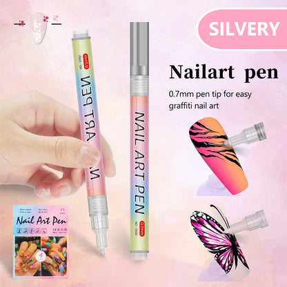Conjunto de canetas profissionais para Nail Art com 12 cores