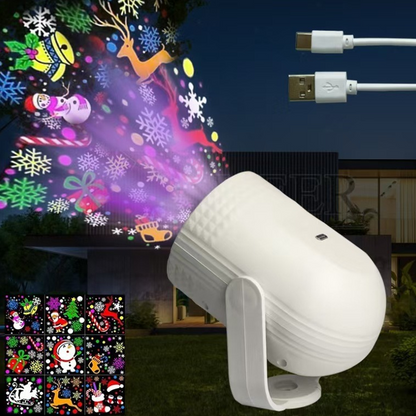 Luz de projeção LED USB com padrão de Natal
