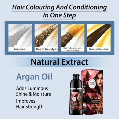 ⏳Especial por tempo limitado⏰ Shampoo de coloração de cabelo 3 em 1, extratos de plantas para cabelos vibrantes