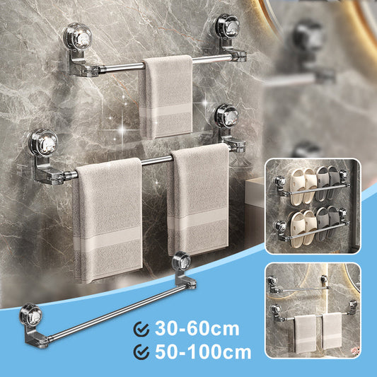 🛁✨ Light Luxury No-Punch - Barra de toalha com ventosa retrátil