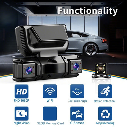 📢📢Novidades 2026 - 50% de desconto🚗🔥Câmara de bordo de 4 canais com WiFi e visão noturna