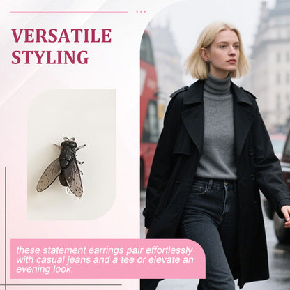 Brincos criativos em formato de mosca