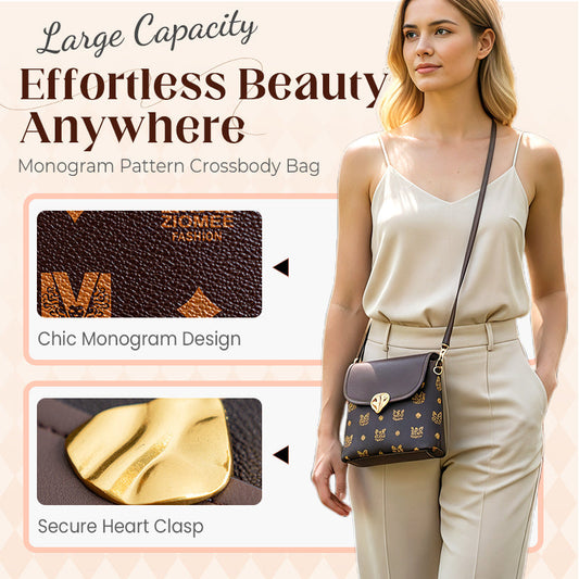 Mala a tiracolo com padrão monograma para mulher