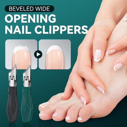 Cortador de unhas chanfrado com abertura ampla