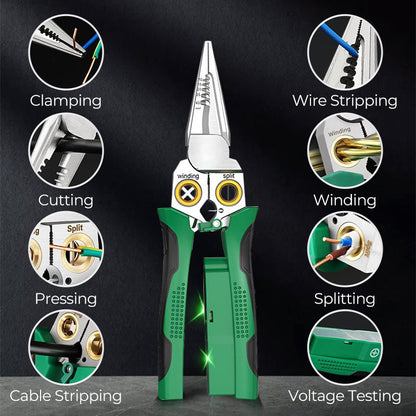 💥ÚLTIMO DIA DA SUPER PROMOÇÃO: 50% DE DESCONTO!🔥 Tesoura Desencapadora de Fios Multifuncional 8 em 1 com Função de Teste Elétrico