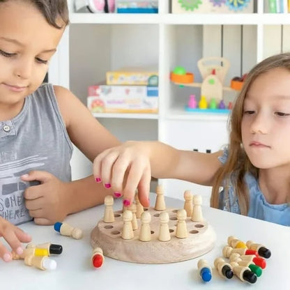 🔥Promoção de Natal – até 50% de desconto🎅Presentes para crianças🎁Jogo de Memória de Madeira Match Stick Chess