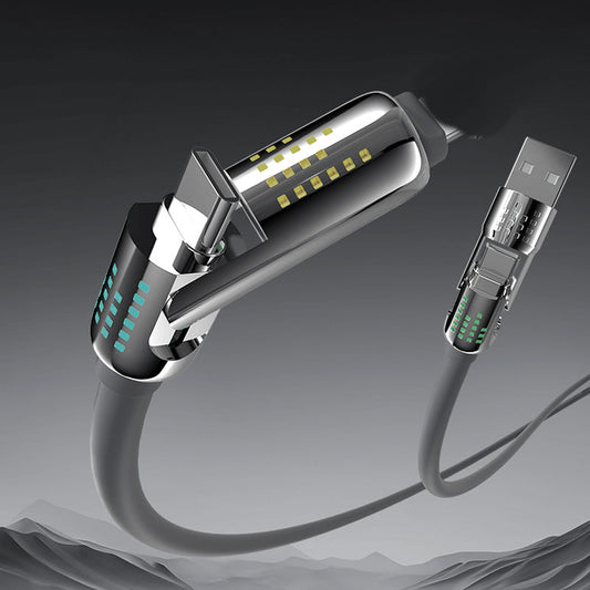 Cabo de dados de carregamento rápido 4 em 1 com luz respiratória