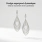 Brincos pendentes de folhas em camadas para mulheres