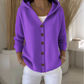 Cardigã feminino de malha com capuz e botões