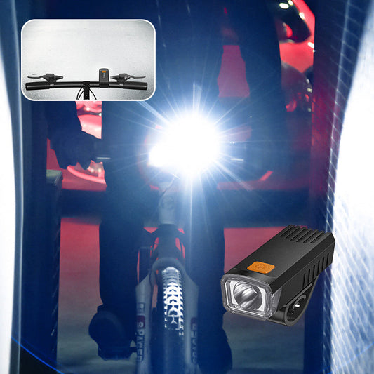 Farol de bicicleta recarregável à prova d'água LED com clipe