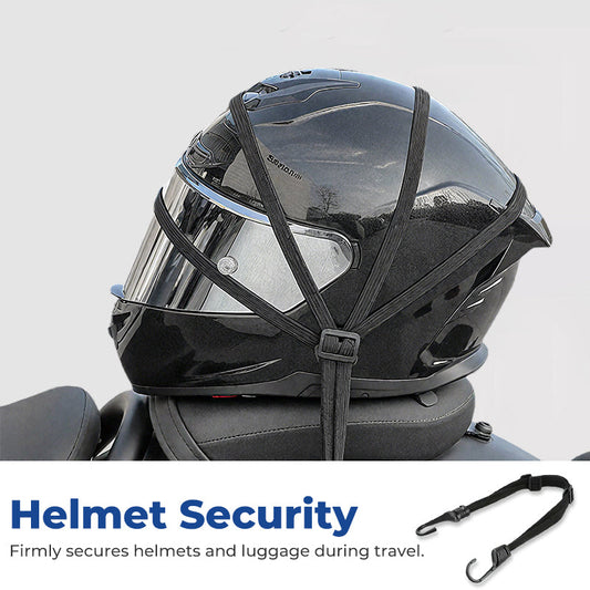 Corda universal para bagagem de capacete de motocicleta com 2 ganchos