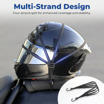 Corda universal para bagagem de capacete de motocicleta com 2 ganchos