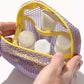 Portable Mesh Color-Block Organizer Bag
