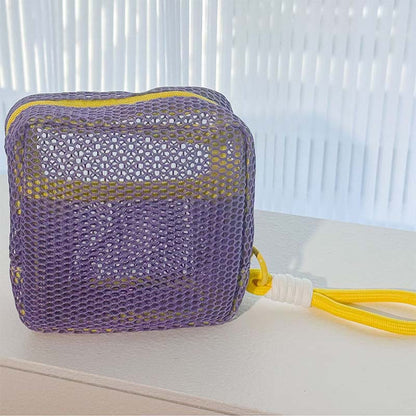 Portable Mesh Color-Block Organizer Bag