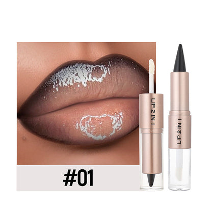 Batom matte e gloss labial 2 em 1