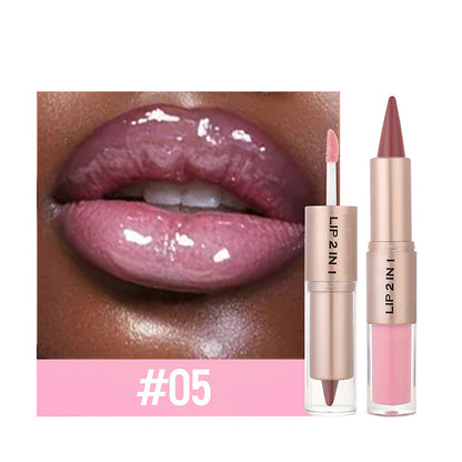 Batom matte e gloss labial 2 em 1