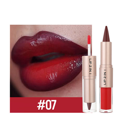 Batom matte e gloss labial 2 em 1