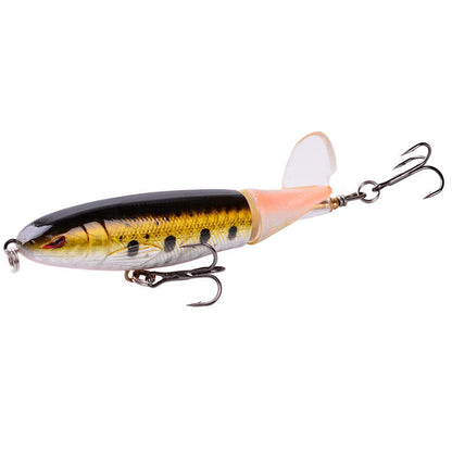 Isca de peixe com hélice flutuante e cauda giratória