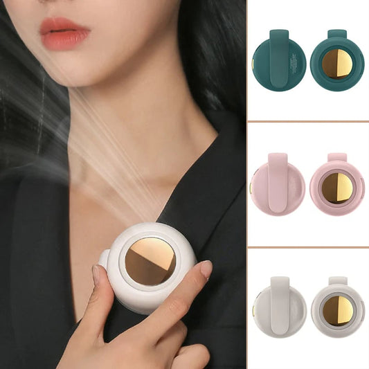 🎁Grande Promoção de Verão - 50% de desconto⏳Ventilador de Pescoço/Cintura Pequeno com Clipe Turbilhão🌬️❄️