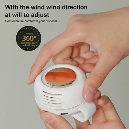 🎁Grande Promoção de Verão - 50% de desconto⏳Ventilador de Pescoço/Cintura Pequeno com Clipe Turbilhão🌬️❄️