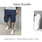 Calções cargo casuais masculinos com cintura ajustável por cordão.