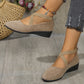 💃🔥Último dia de promoção – 50% de desconto🔥Sapatos elegantes com cunha baixa e tira elástica, cor única