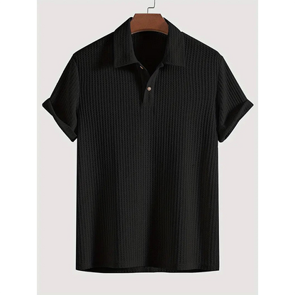 Camisa masculina casual de malha de manga curta