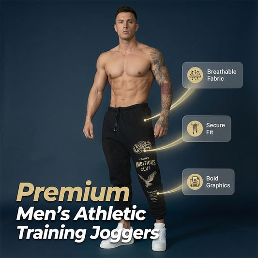 Calça de moletom masculina com estampa gráfica e cordão.