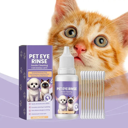 Solução suave para lavagem ocular de cães e gatos.