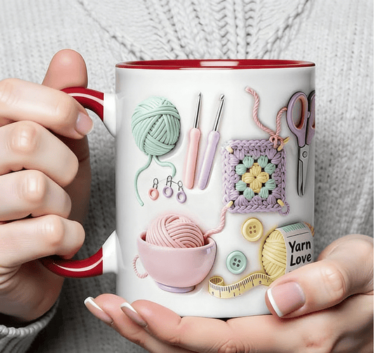 🔥ÚLTIMO DIA DE PROMOÇÃO: 50% DE DESCONTO!!🏆Promoção relâmpago⚡ Mais de 50 mil unidades vendidas! Quase esgotado💥Caneca «Yarn Love», presente para artesãos e almas criativas