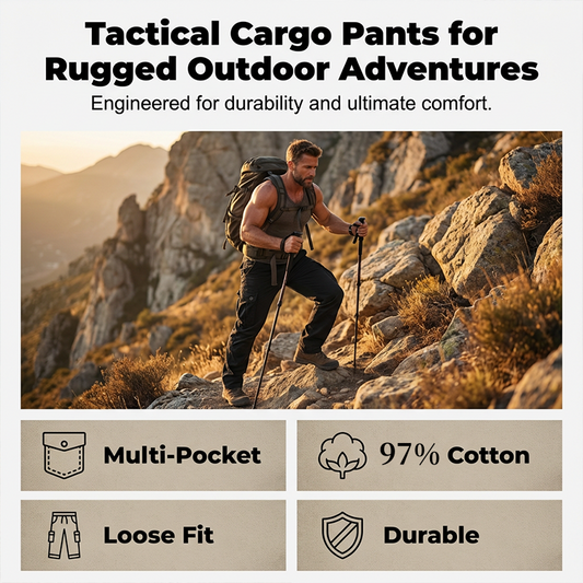 Calças Táticas Cargo Masculinas de Algodão
