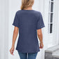 Camiseta feminina casual de manga curta com decote em V