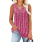 Blusa feminina sem mangas com estampa e botões