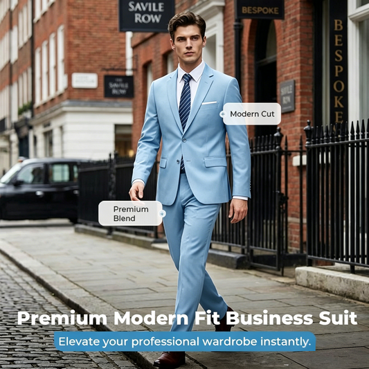 ✨👔50% de desconto + envio gratuito🔥Conjunto de fato de negócios de corte moderno, 2 peças, para homem