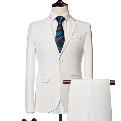 ✨👔50% de desconto + envio gratuito🔥Conjunto de fato de negócios de corte moderno, 2 peças, para homem