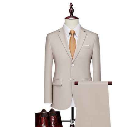 ✨👔50% de desconto + envio gratuito🔥Conjunto de fato de negócios de corte moderno, 2 peças, para homem