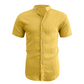 📢📢50% DE DESCONTO!! ⏰ Camisa masculina de manga curta com gola alta para o verão – Material respirável, modelagem moderna e ideal para ocasiões casuais ou para o trabalho 💼