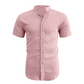 📢📢50% DE DESCONTO!! ⏰ Camisa masculina de manga curta com gola alta para o verão – Material respirável, modelagem moderna e ideal para ocasiões casuais ou para o trabalho 💼
