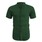 📢📢50% DE DESCONTO!! ⏰ Camisa masculina de manga curta com gola alta para o verão – Material respirável, modelagem moderna e ideal para ocasiões casuais ou para o trabalho 💼