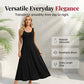 Vestido feminino elegante sem mangas em cor sólida