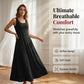 Vestido feminino elegante sem mangas em cor sólida