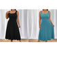Vestido feminino elegante sem mangas em cor sólida