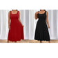 Vestido feminino elegante sem mangas em cor sólida